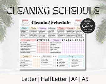 Editable ADHD Cleaning planner: ADHD-Friendly Chore Chart (Digital Download)