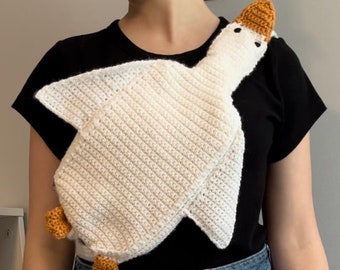 Crochet Goose Crossbody Bag Pattern: Fabric Lined Duck Bookbag (PDF Pattern)