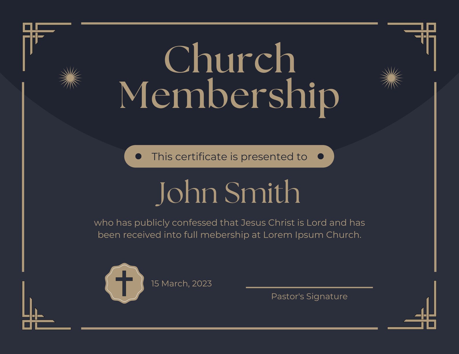 Church Membership Certificate, Printable Church Member Certificate