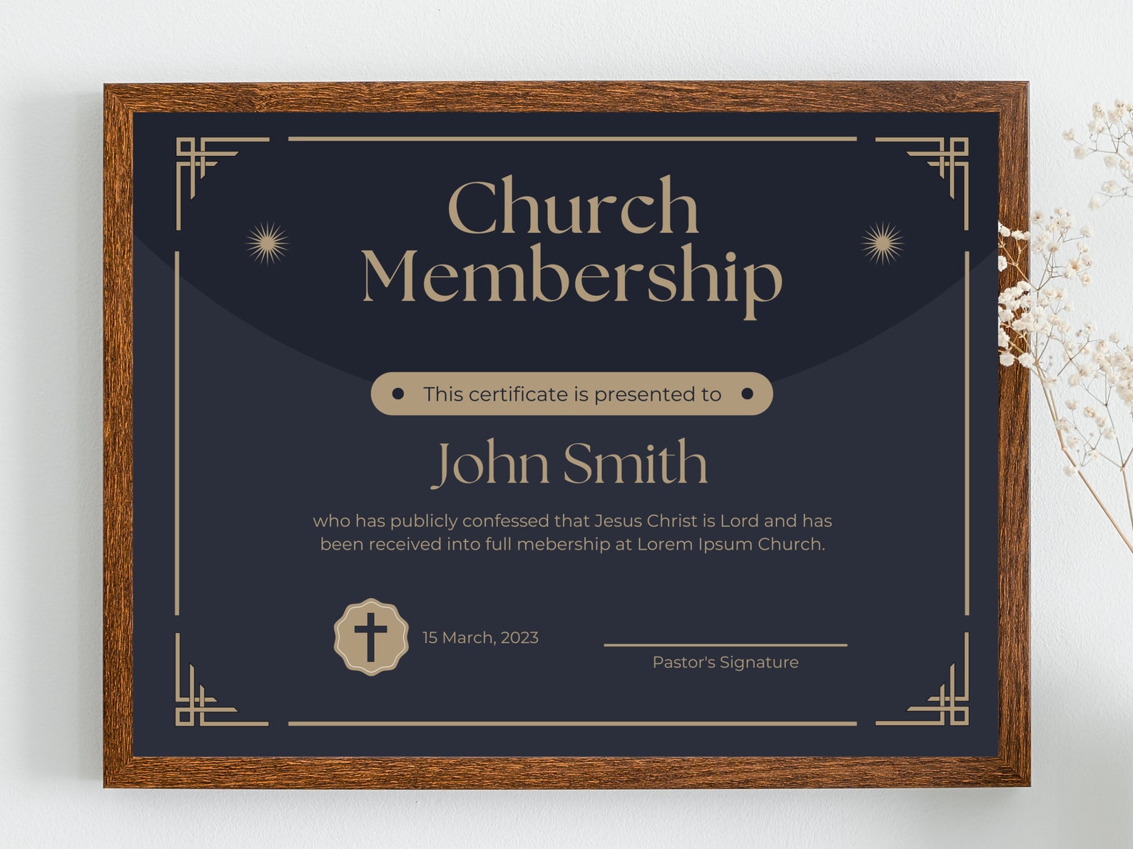 Church Membership Certificate, Printable Church Member Certificate ...