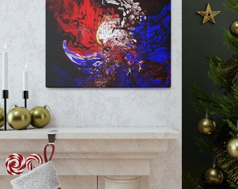 The Phoenix #1 2022, Digital Acrylic Pour Canvas Gallery Wrap