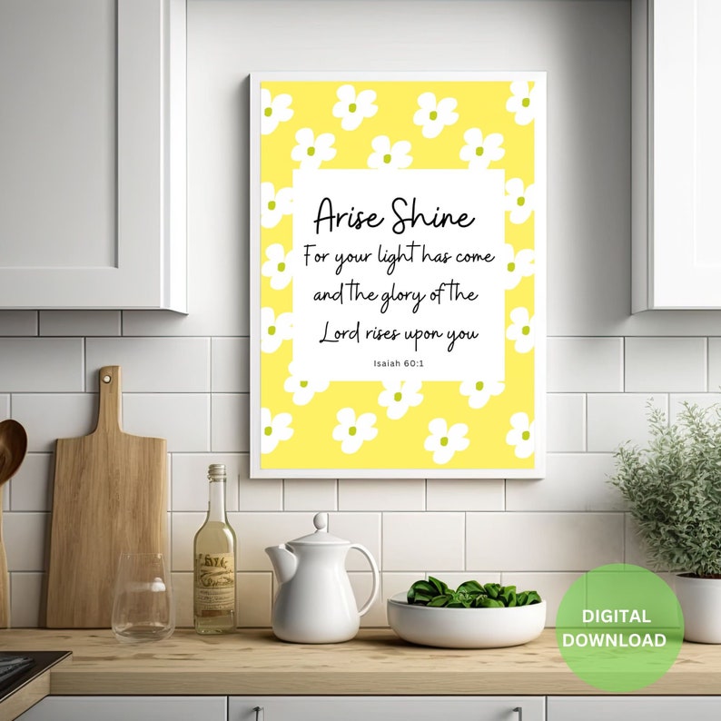 Arise Shine Wall Art Instant Download Isaiah 60:1 Bible - Etsy