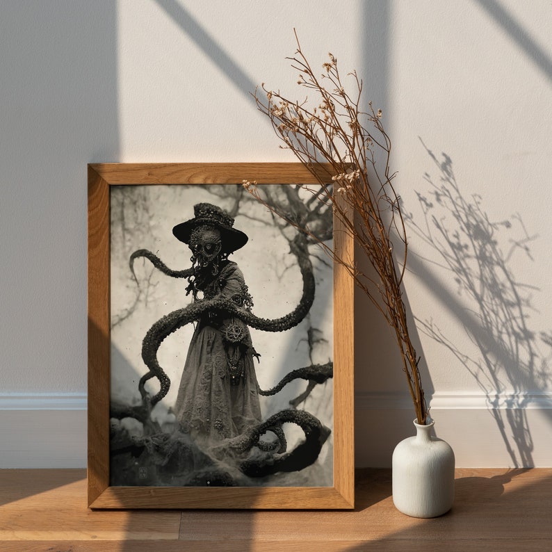 Decrepit Witch and Her Tentacles Printable Wall Art Etsy