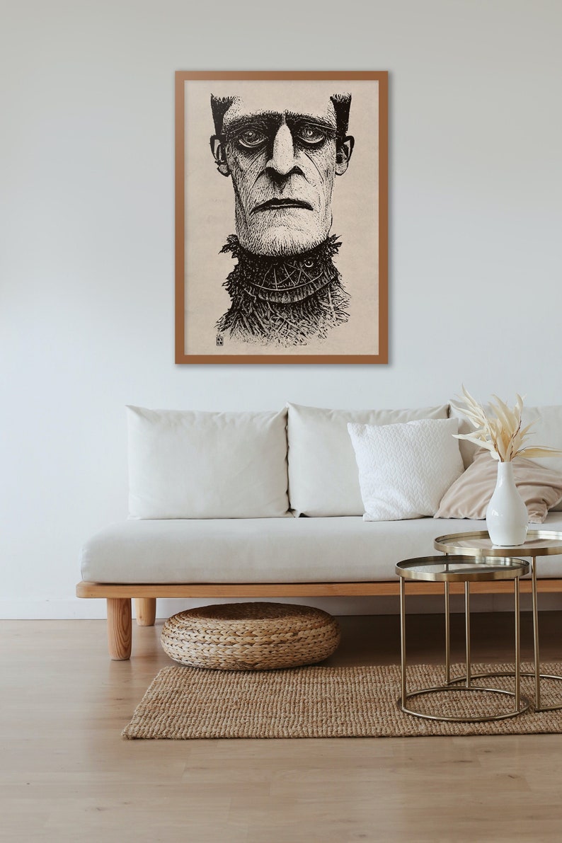 Dr. Frankenstein's Monster Illustration Printable Wall - Etsy