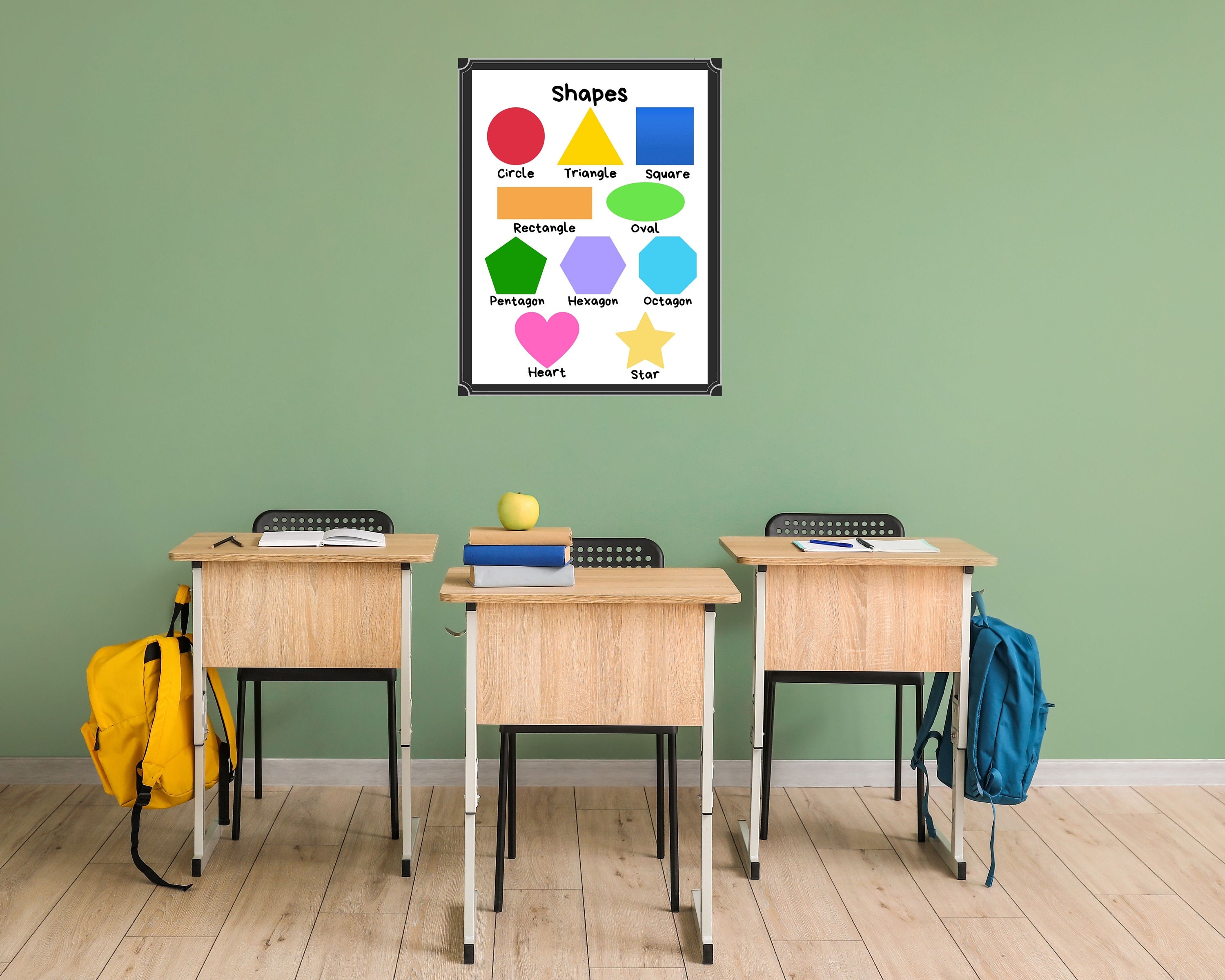 Learn Shapes Educational Print, Digital Print Classroom Decor ...