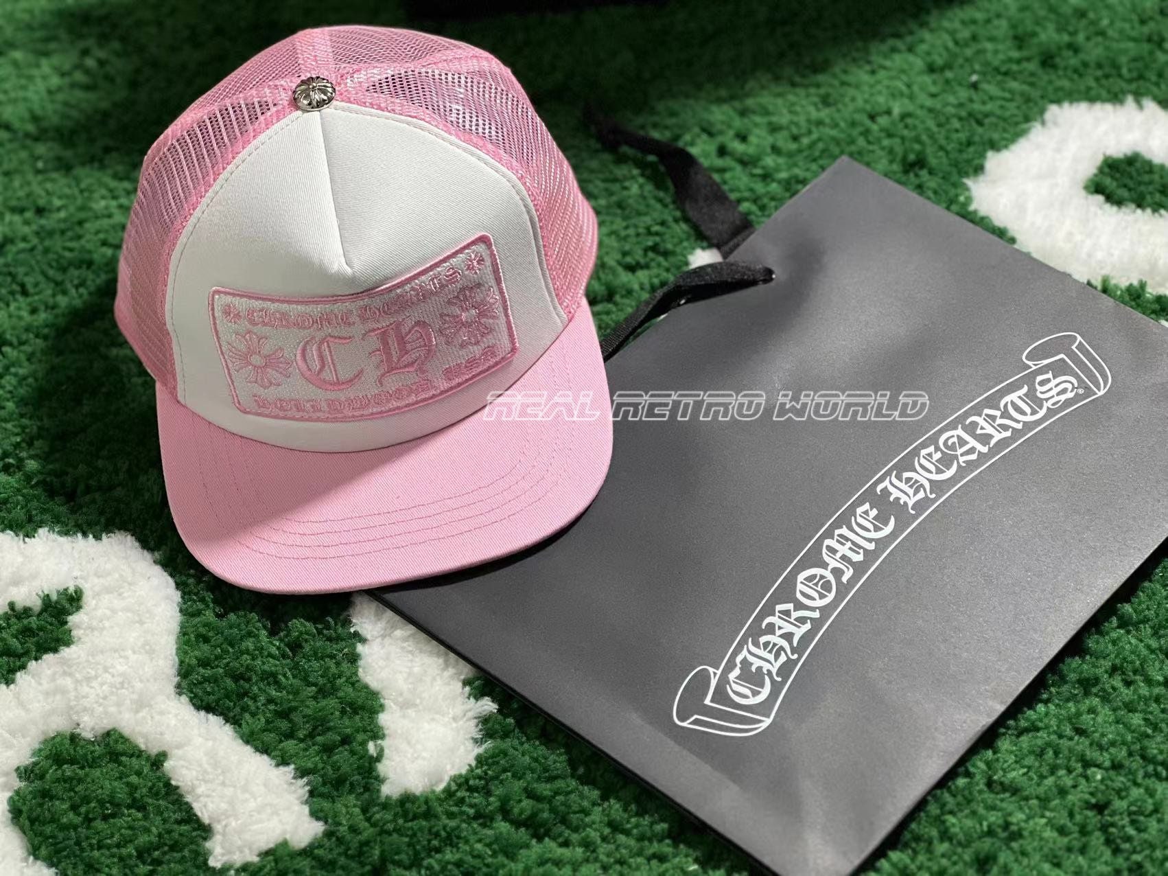 pink chrome heart hat