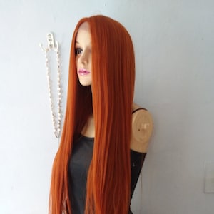 Light copper lace front ginger wig