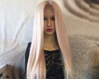 Sleek straight wig Pink lace front wig Fuchsia Straight 13x4 Transparent Lace Front Wig – Private Label main image 3