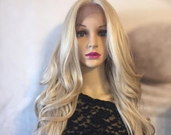 Light Sandy blonde lace front wig human hair bend