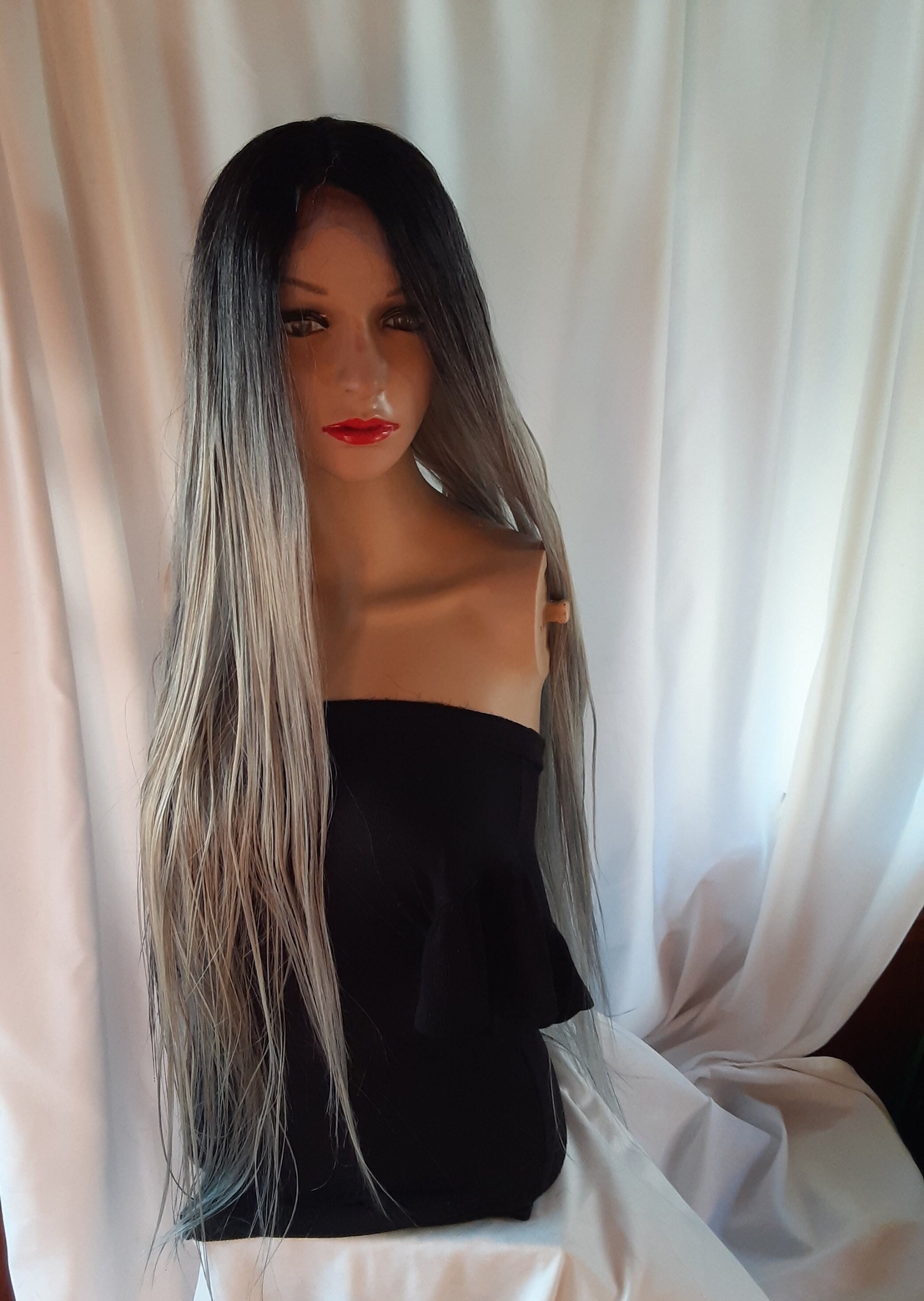 Black Gray Beauty LaceFront Wig Wiggins Hair 20 Inch Grey Body Wave Lace Front Wig  main image 2