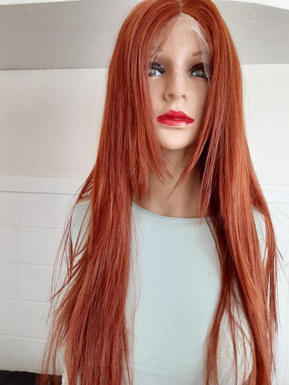 Light Ginger and Copper Lace Front Wig Human Hair Mixed With 