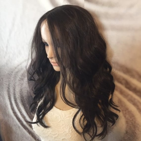 Brown wig lace front wig color 4 human hair mix Amazon.com : KeaBalo Chocolate Brown Lace Front Wig Human  main image 4