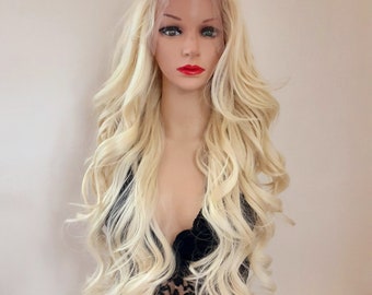 - ?28” LIGHT BLONDE LOOSE CURLY LACE FRONT WIG ? Amazon.com : CLIONE 28 main image 2