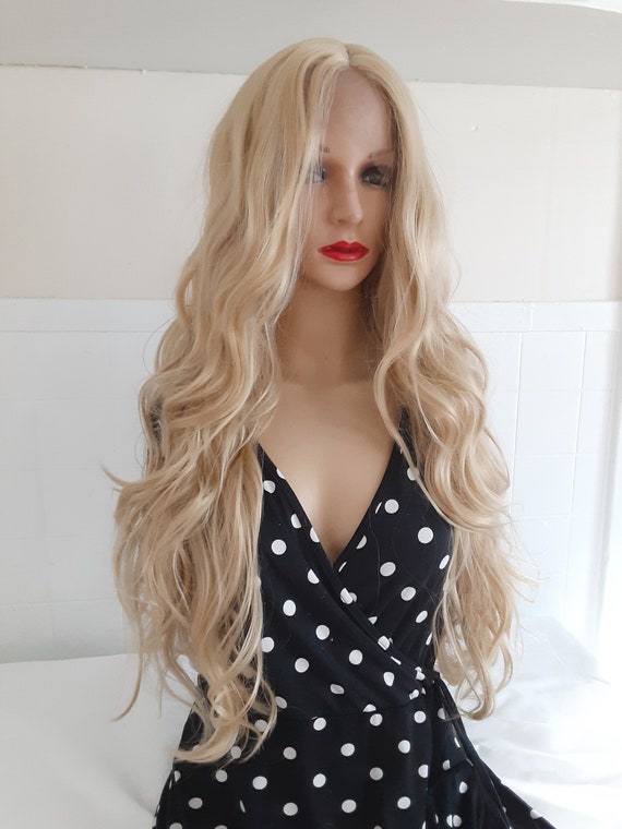 Golden Blonde Mix With Honey Blonde Lace Front Wig, Wavy - Etsy display picture 1