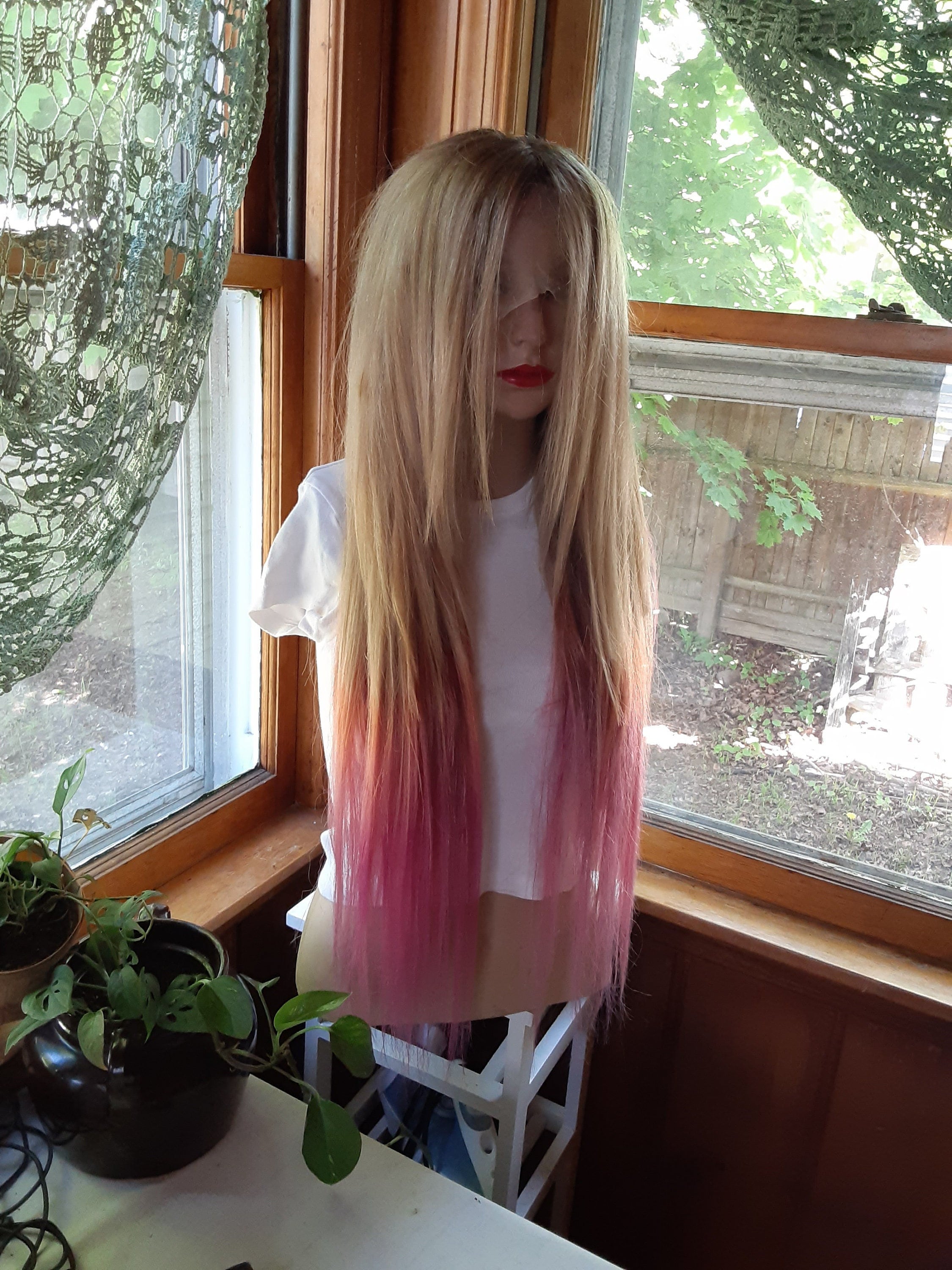 Avril Lavigne lace front wig 100% human hair wig 13x4 lace 30''