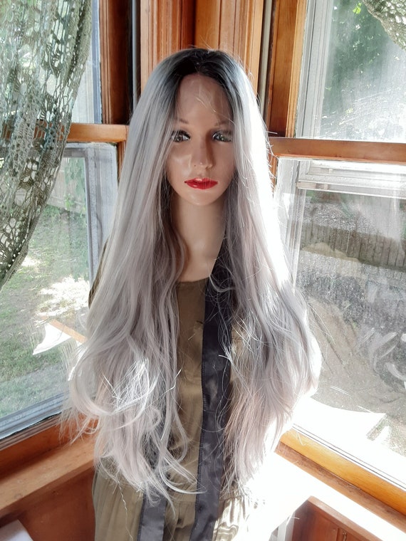 Gray and Black Lace Front Wig - Etsy display picture 3
