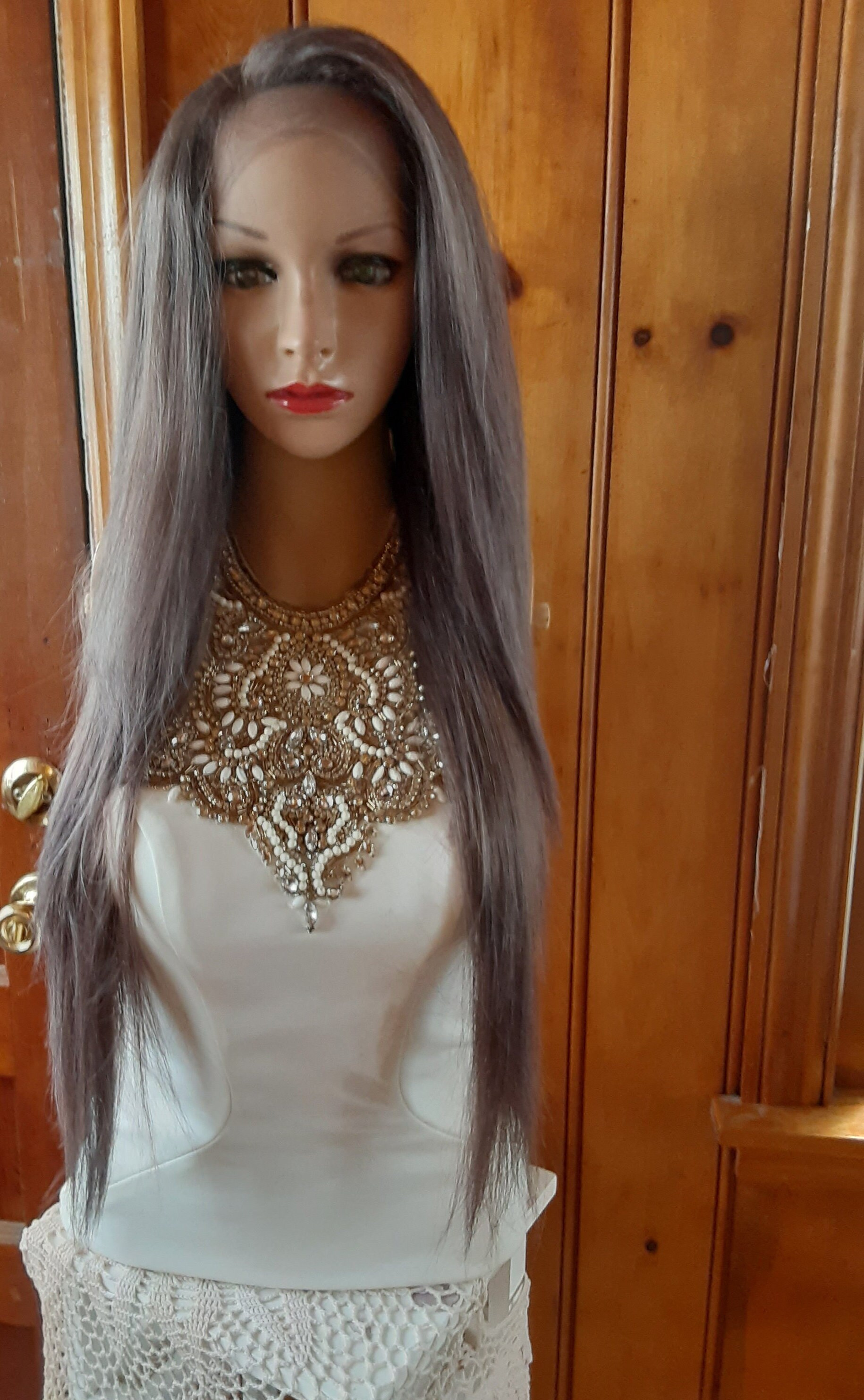 Gorgeous Light Ash Brown Lace Front Wig Amazon.com : Balayage Ash Brown Lace Front Wigs 32 Inch  main image 4