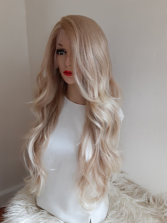 Buy Honey Blonde Lace Front Wig Human Hair Blend Online in  display picture 3