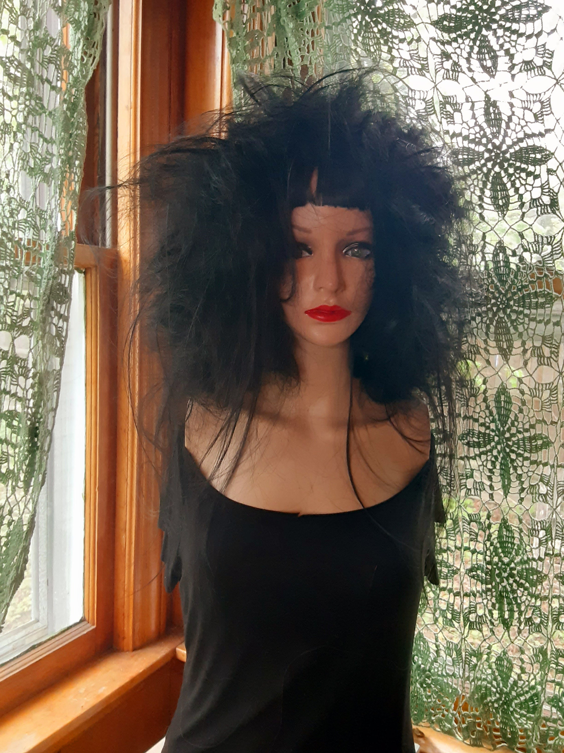 Gothic Bat Nest Wig. With Bangs Mixed With Human Hair. Emo 