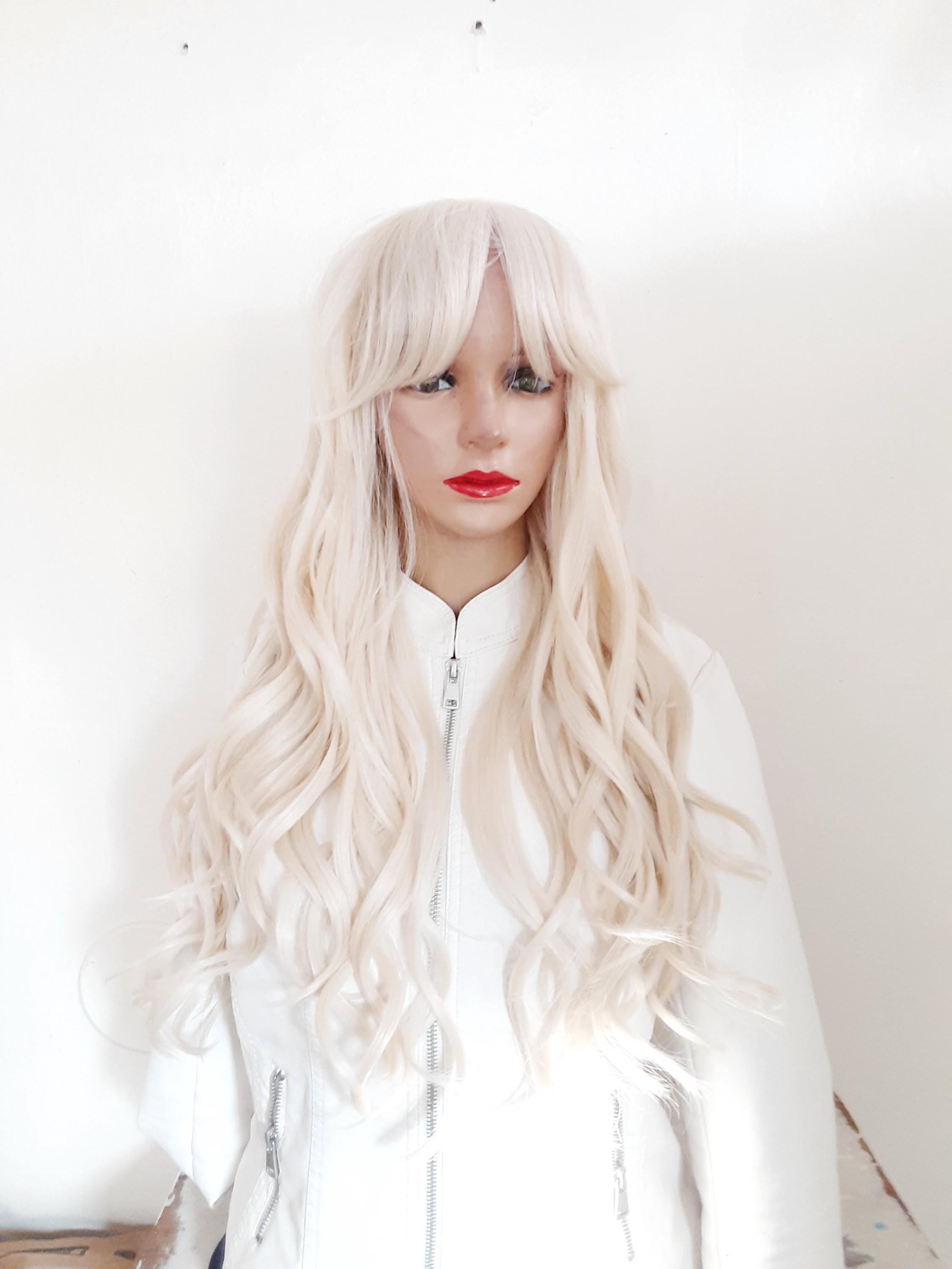 613 Blonde Wig Human Hair Blend With Bangs - Etsy