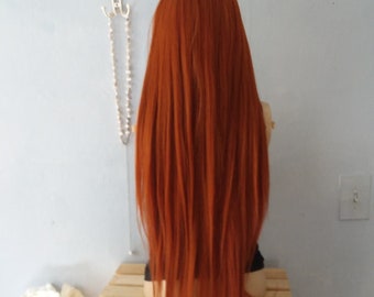 Light copper lace front ginger wig Light Ginger and Copper Lace Front Wig Human Hair Mixed With  main image 4