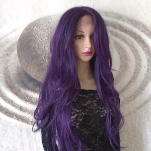 Purple lace front wig.