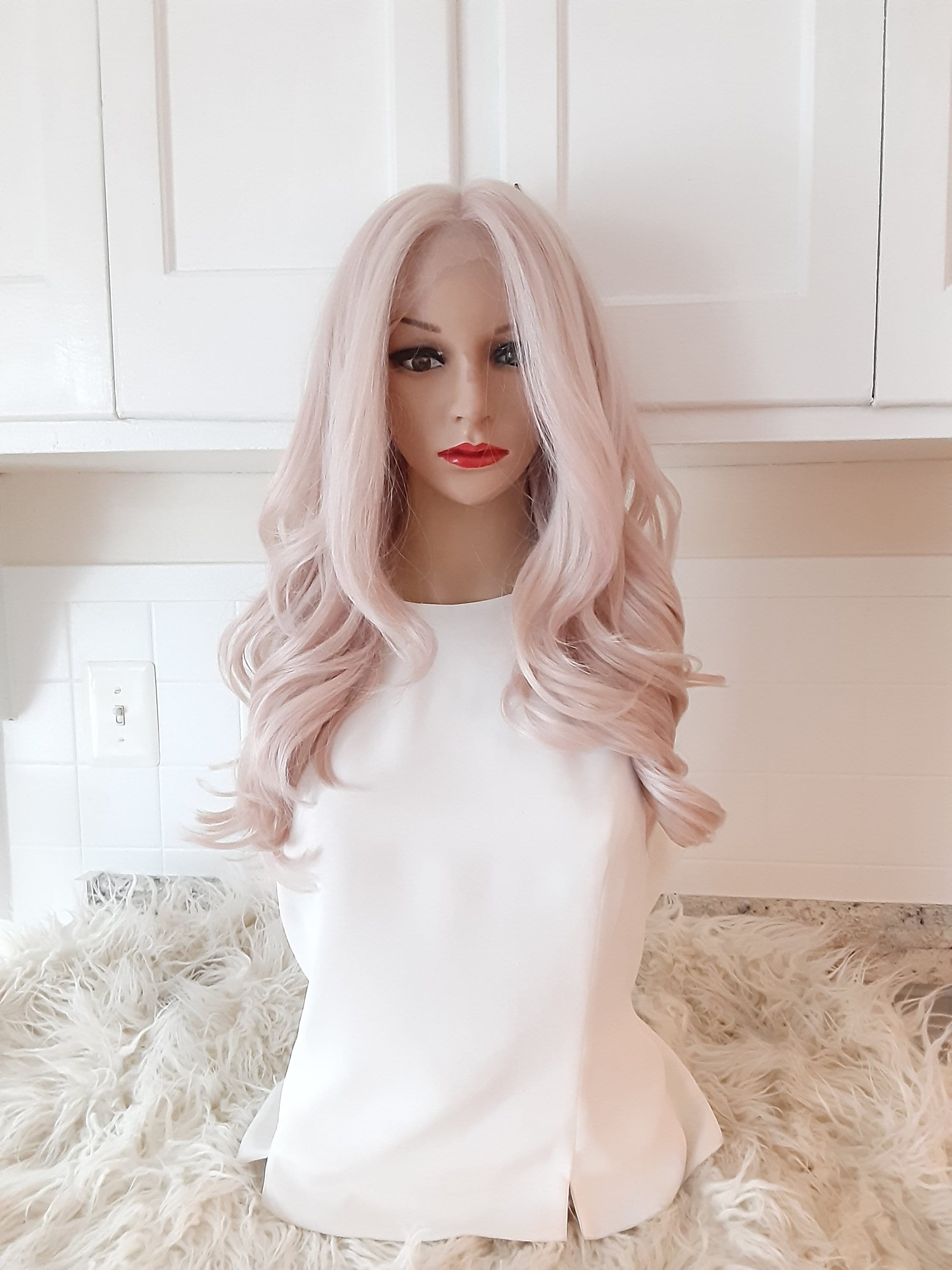 Pink enlightened full lace wig 20” Duchess 613 Blonde Lace Front Wig - 20 Inch Human Hair Body  main image 3