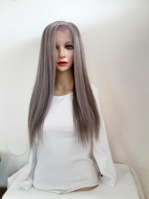 Light Gray With Highlights Lace Front Wig 20 display picture 1