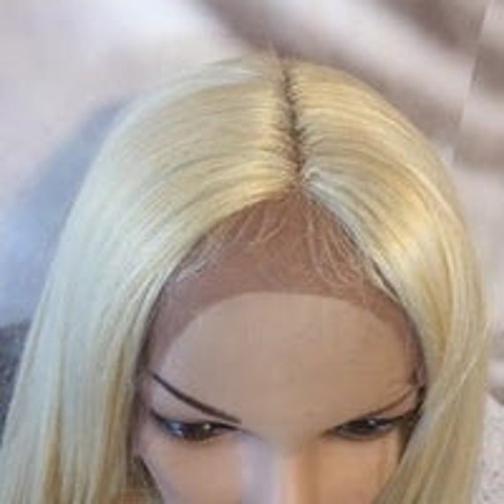 Sleek Silk Blonde Lace Wig Human Hair Blend. - Etsy display picture 1