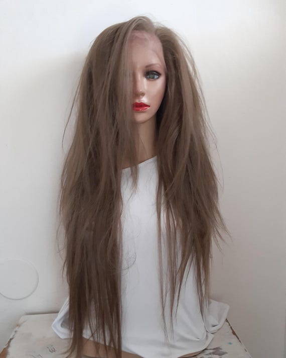 Ash brown lace front wig 28\'\' straight Amazon.com : 28 Inch Highlight Ash Brown Lace Front Wigs  main image 4