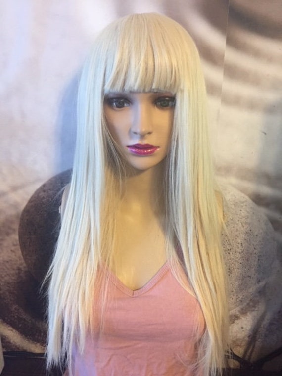 613 Blonde Wig With Bangs Human Hair Blend - Etsy display picture 2