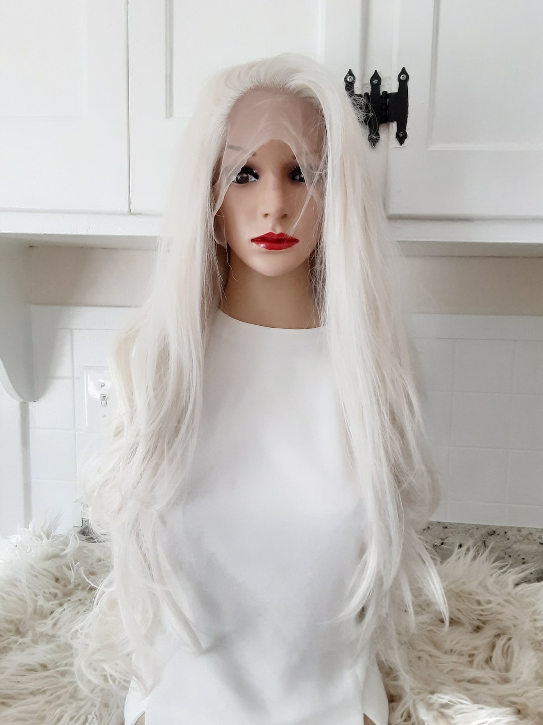 Platinum Blonde With Light Blonde Highlights Lace Front Wig Etsy