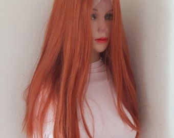 Ginger Lace Front Perücke Echthaarmischung. 16 '' leichtes Gewicht.