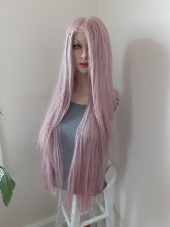 Smoky Pink Lace Front Wig. Long Wig 34 display picture 3
