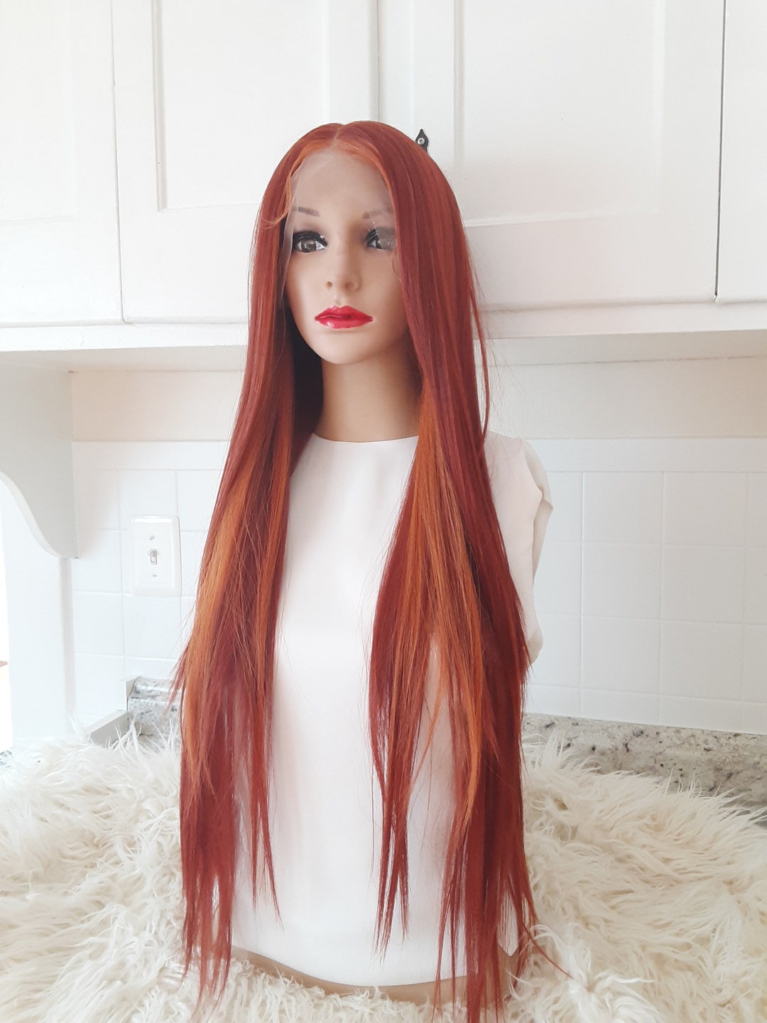 Red and Ginger Lace Front Wig Etsy