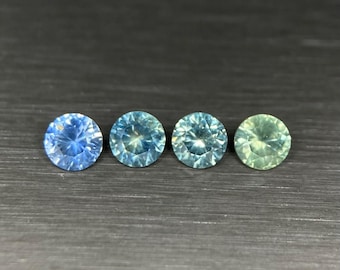 Montana Sapphire 3.5mm round Blue Teal Green (heated)