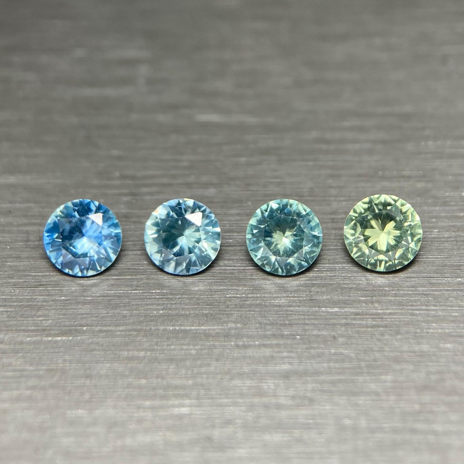 Montana Sapphire 4mm round Blue Teal Green (heated)