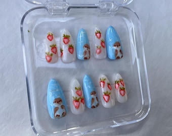 Aesthetic strawberry otter nails