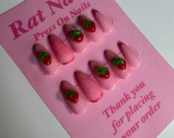 Strawberry Sweetheart: Pink Strawberry Dream Nails