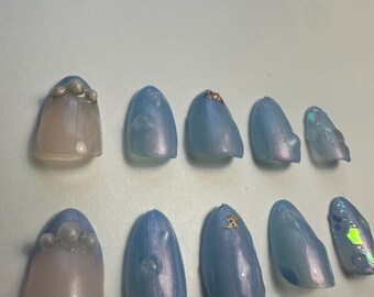 Mermaid waters nails! Press on nails