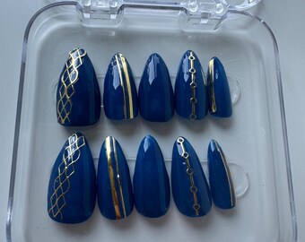 Royal blue nail,press on nails
