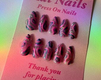 Space Chic Vibes"preppy galaxy-themed press-on nails