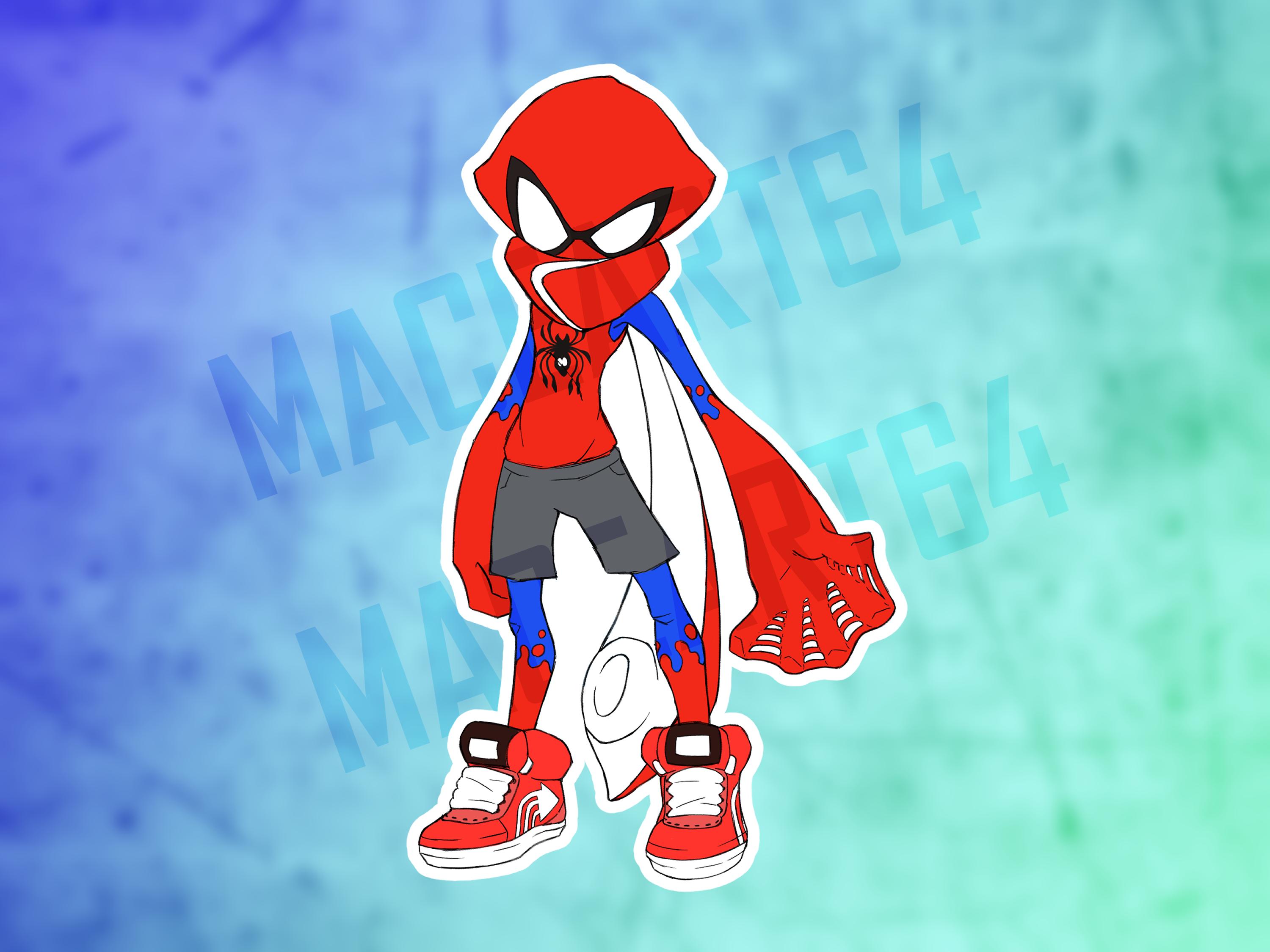 Spider-squid - Spider-man X Splatoon 3 Zip Caster Waterproof Vinyl ...