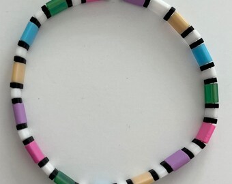 6" and 7.5" Lit, Bro Tila Stretch Bracelet- Stackable Bracelet- Minimalist Bracelet