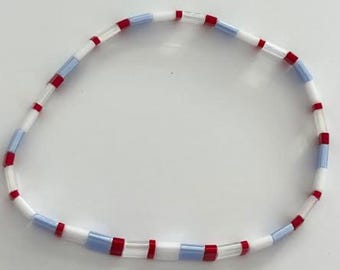 Bracciale elastico Tila rosso da 7" - Bracciale impilabile - Bracciale minimalista