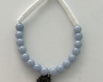 5.5" and 6.5" Snowflake Tila Stretch Bracelet- Stackable Bracelet- Minimalist Bracelet
