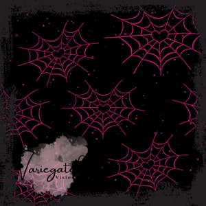 BUNDLE - 2 Heart Spider Webs - Valentine&#39;s Day Seamless File/Repeating Pattern Design