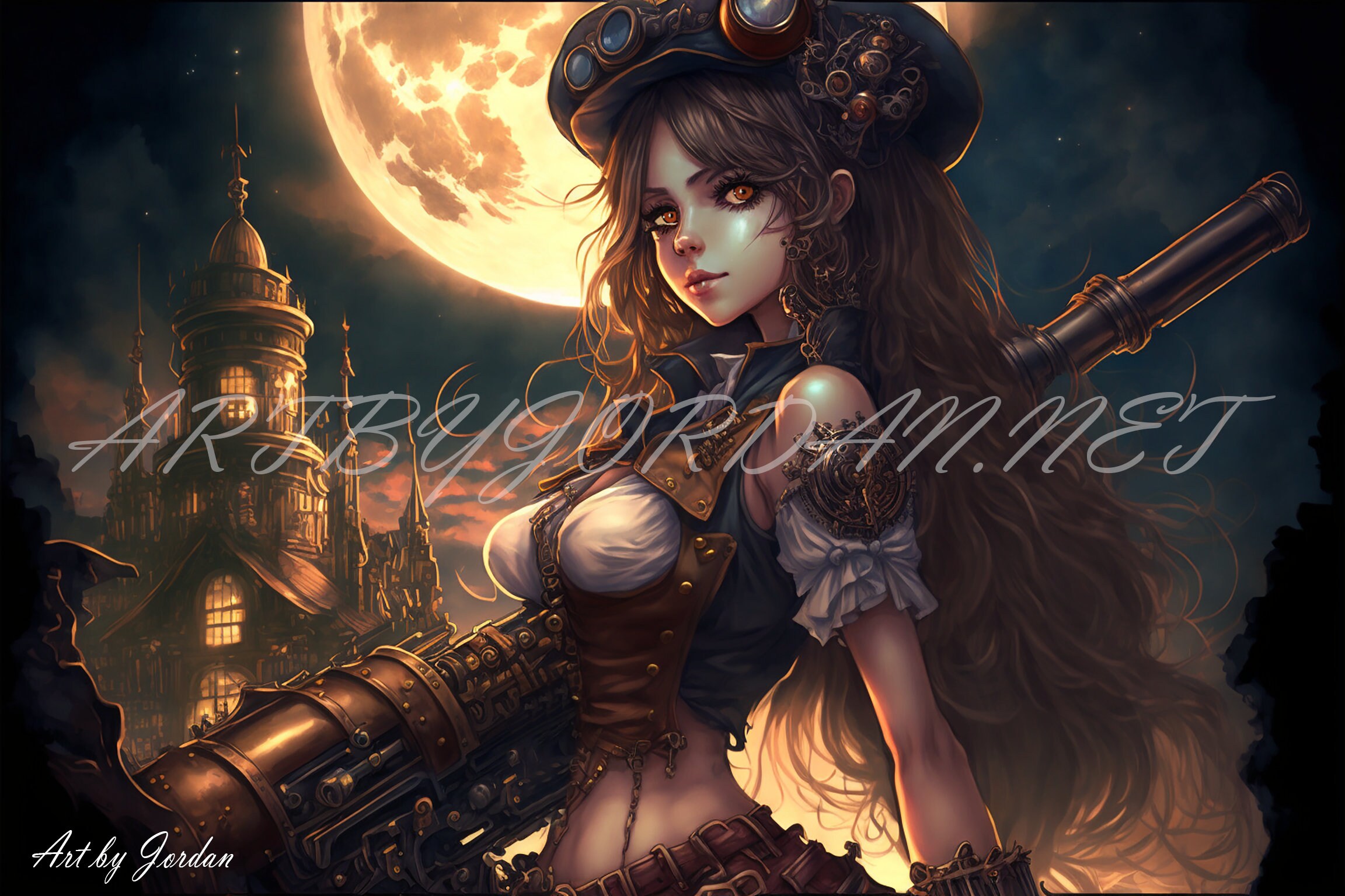 Steampunk Anime Girl - Etsy Steampunk Anime Girl - Etsy