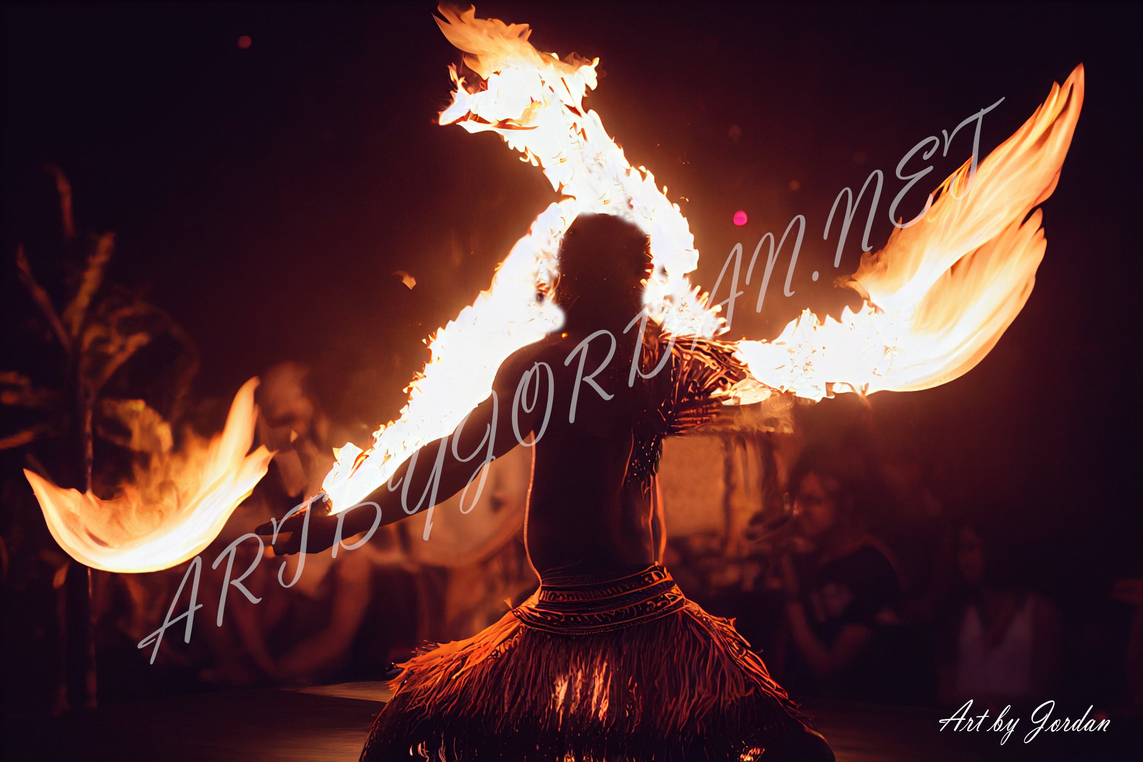 Luau Fire Dancer Etsy