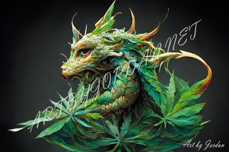 Cannabis Dragon Etsy